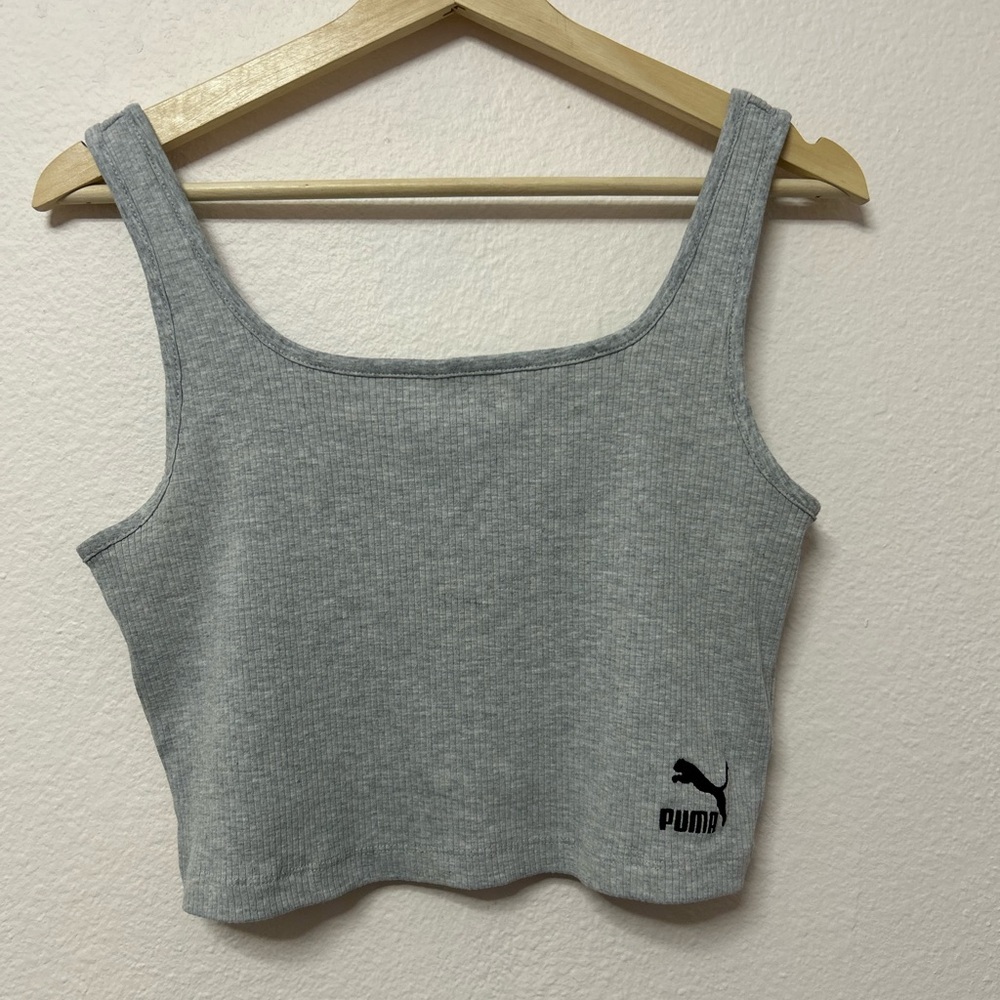 Puma Light Gray Ribbed Tank Top